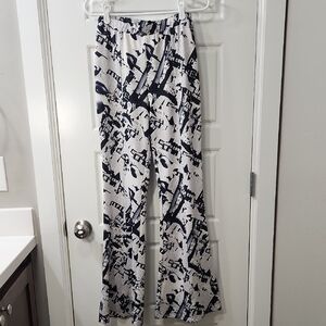 Princess Polly Newspaper Print Flared Leg Pants Size 4